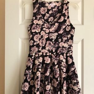 Xhilaration Quilted Floral Skater Dress